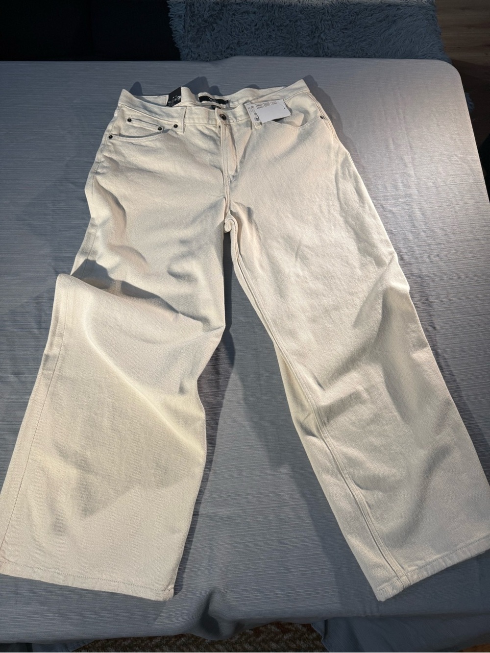 Vans Cream Wide-Leg Jeans - Women's Neutral Trousers